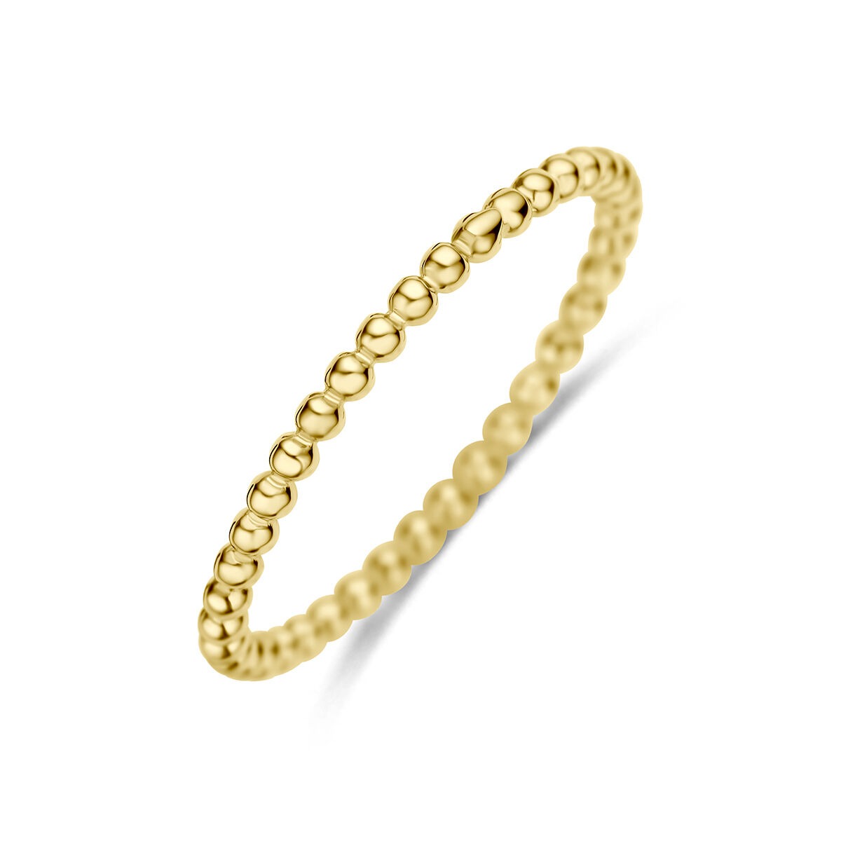 Anillo de oro amarillo de 9 quilates con un diseño de cuentas redondas.