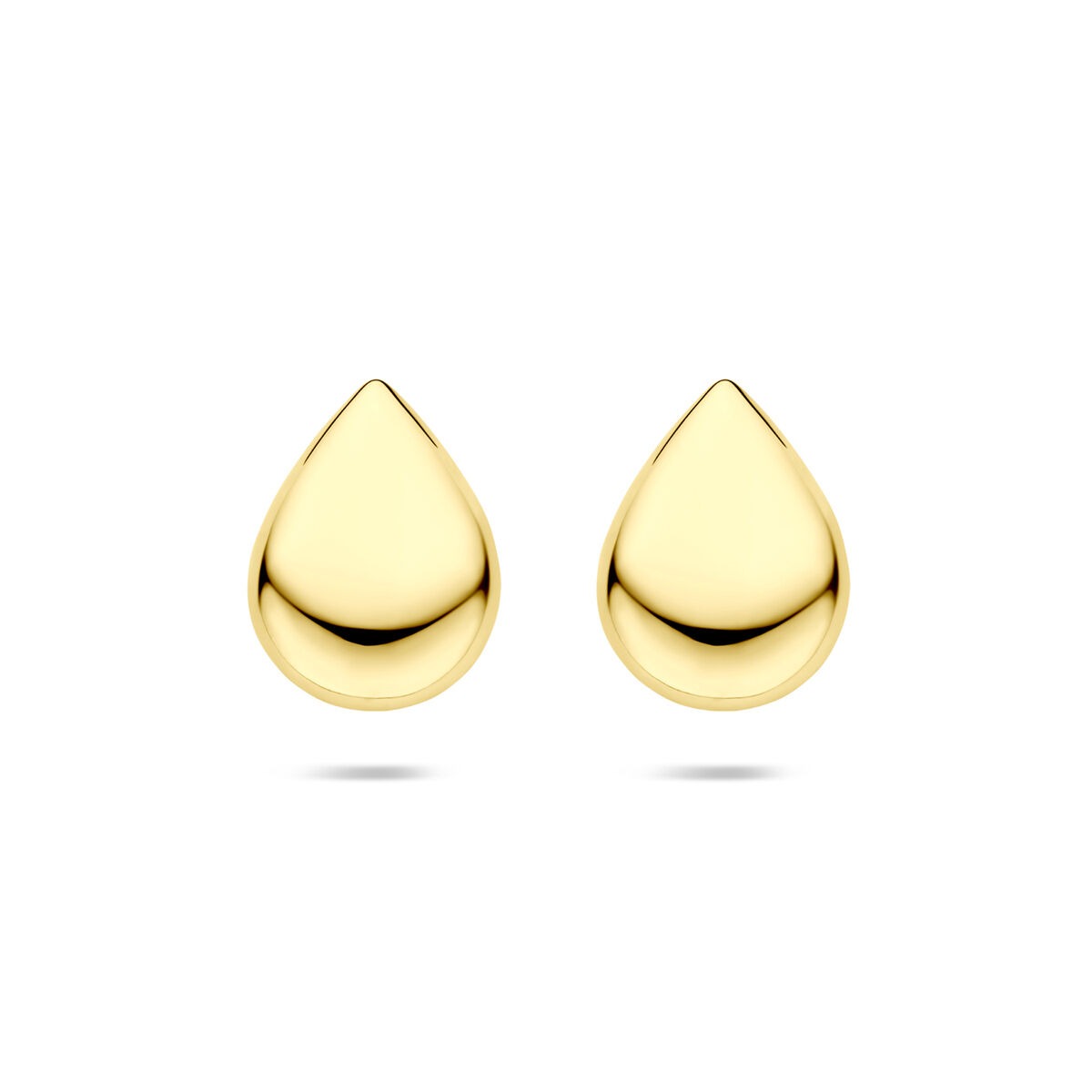 Pendientes de gota en plata dorada.