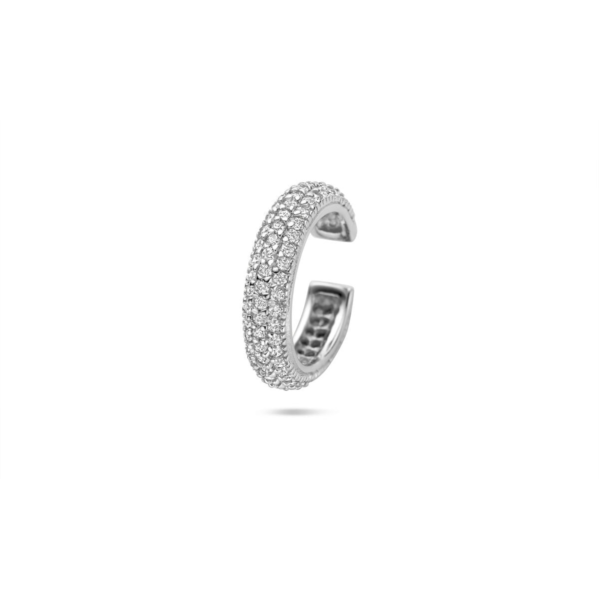 Ear cuff de plata rodiada 925 con circonitas en engaste pavé.