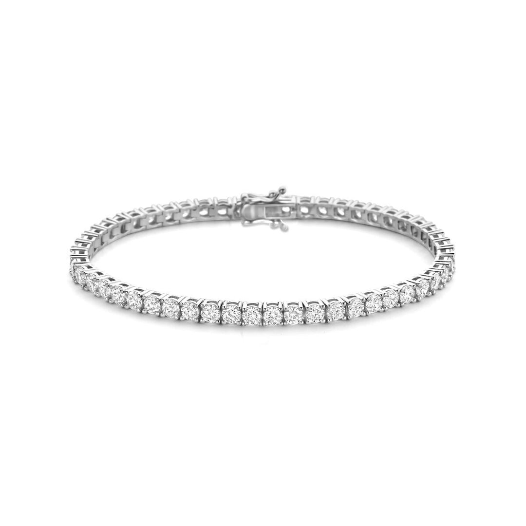 Zilveren tennisarmband met zirkonia – gerhodineerd 925 zilver, 3.8 mm breed