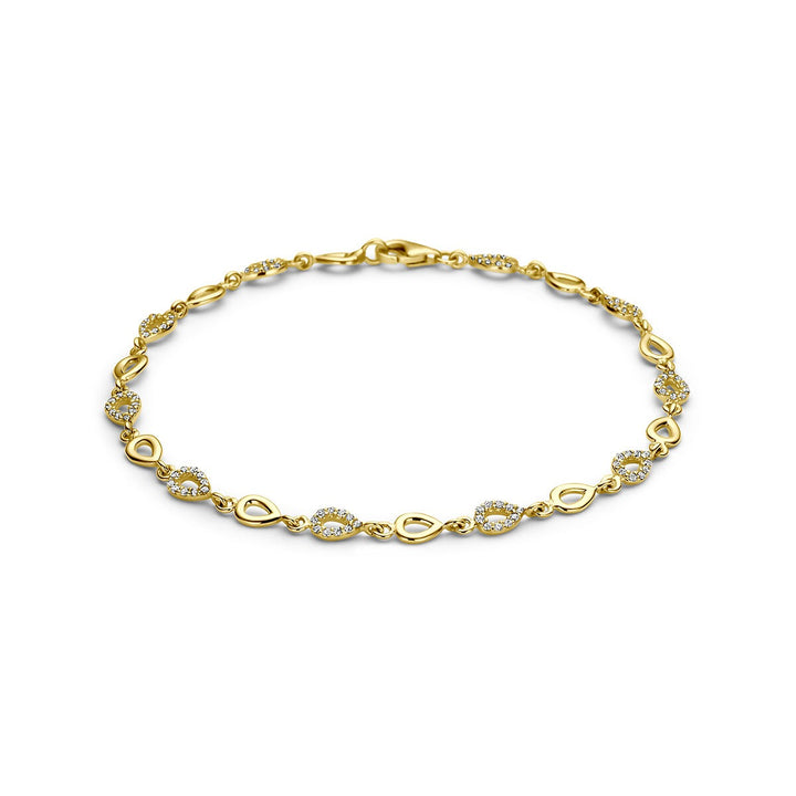 9k Geelgouden armband met zirkonia