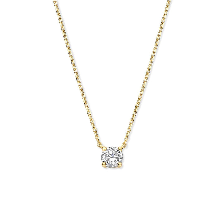 Gouden ketting met zirkonia – 14k anker collier
