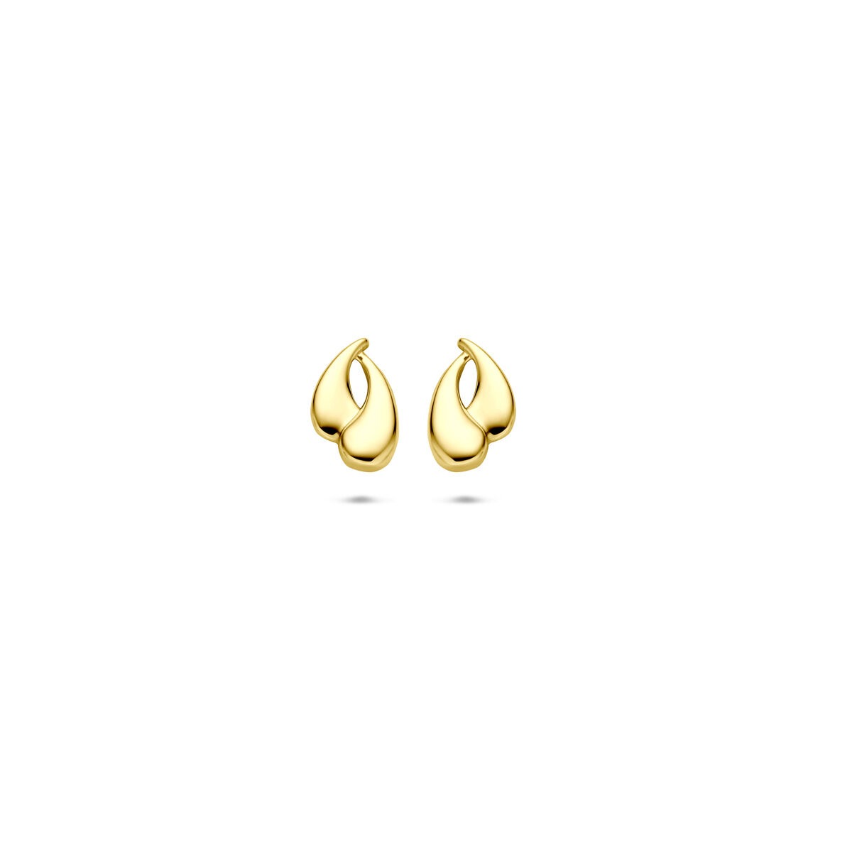 Pendientes de oro amarillo de 14k, con forma de gota y un tamaño de 7.5 mm.