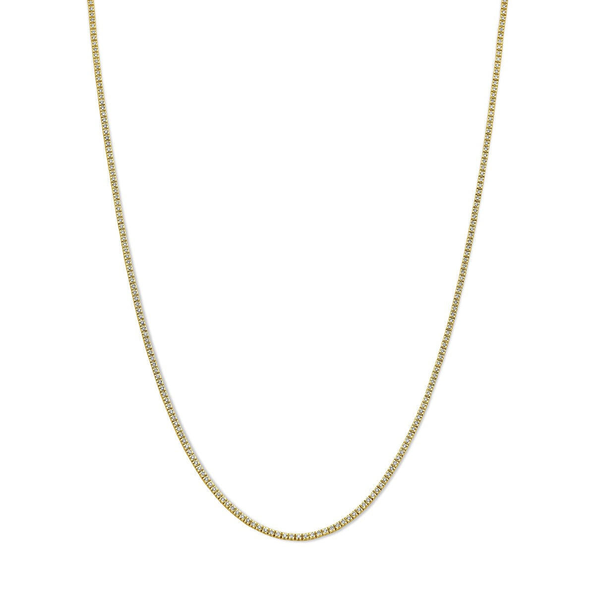 Collar de tenis de oro amarillo de 14k con diamantes cultivados en laboratorio de 2.00ct.