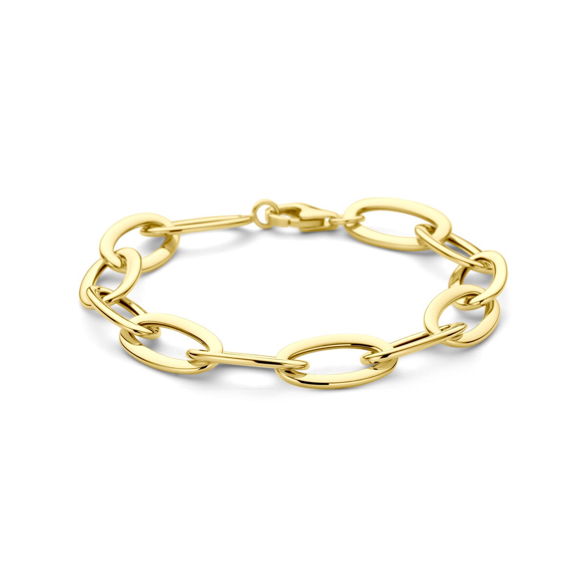 Pulsera de eslabones ancla de oro de 14k con cierre de langosta.