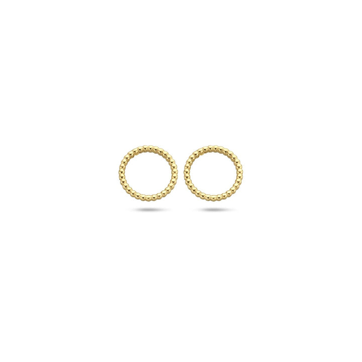 Gouden oorknoppen met twisted rondje – 14k