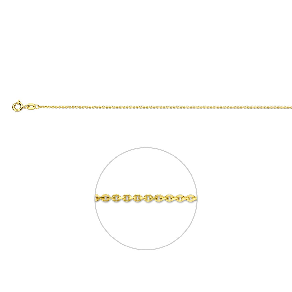 cadena de ancla de oro de 9 quilates sin colgante