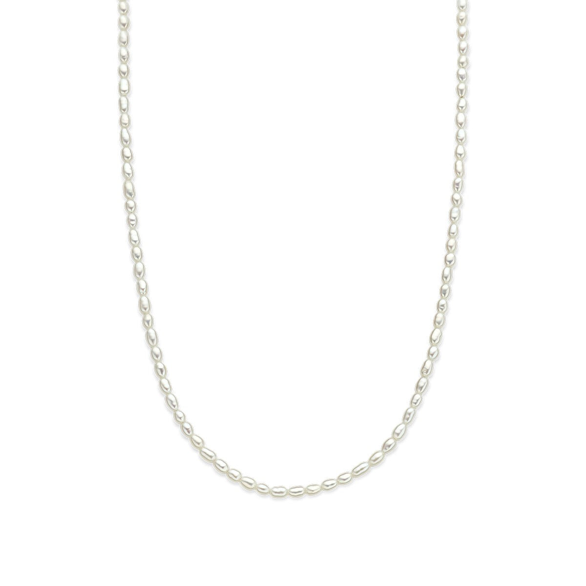 Collar de perlas de agua dulce con cierre de oro amarillo de 14 quilates.