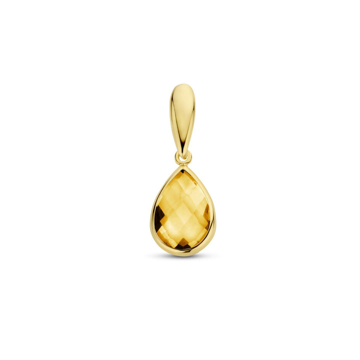9k geelgouden hanger met citrien