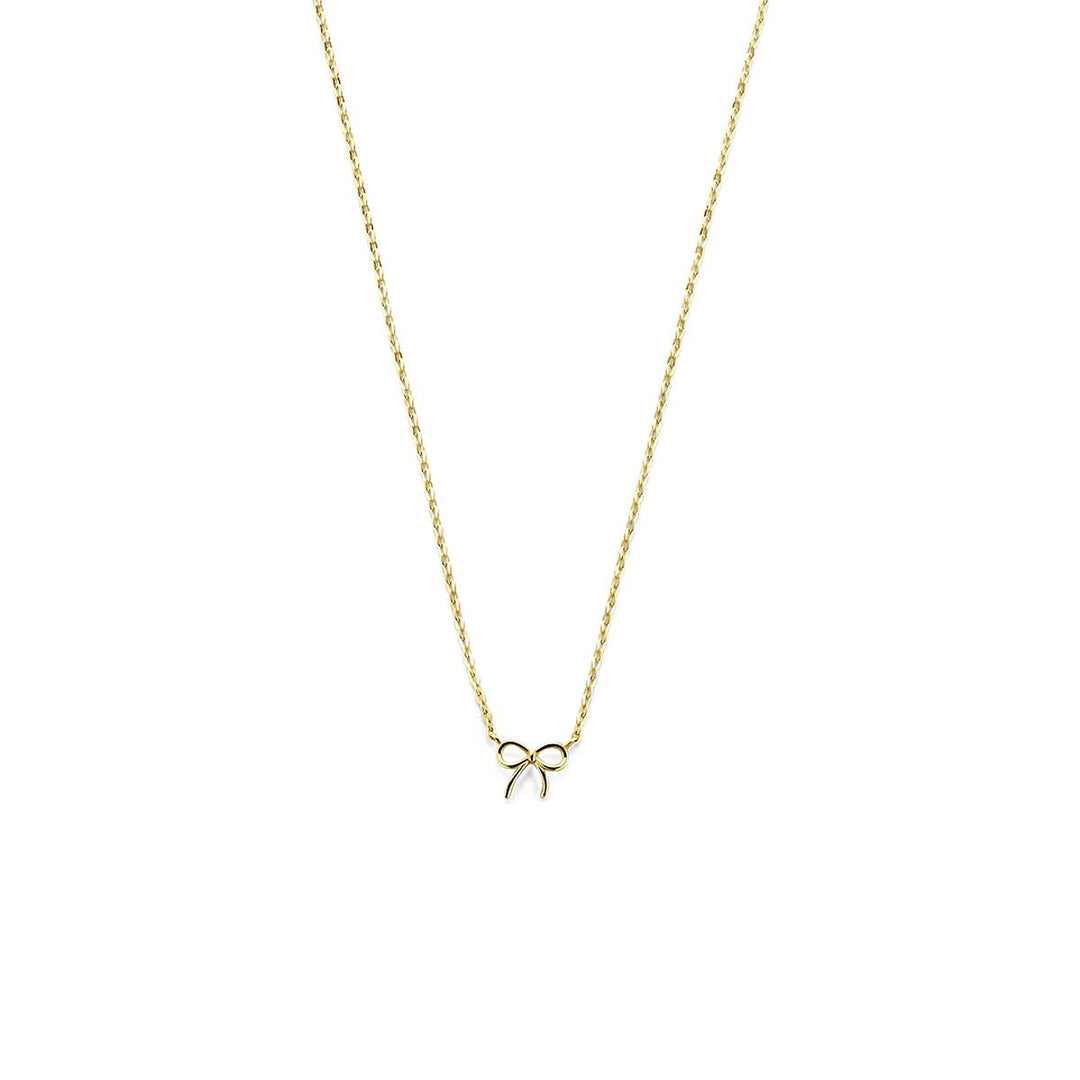 14k Geelgouden damescollier met strik