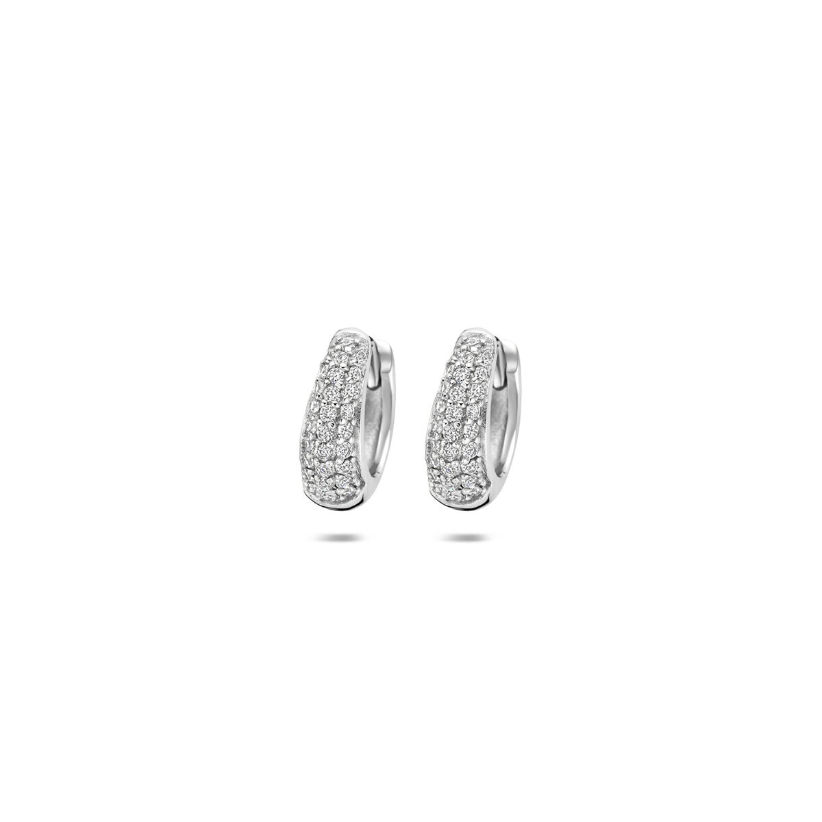 Aros de plata 925 rodiada con circonitas brillantes.