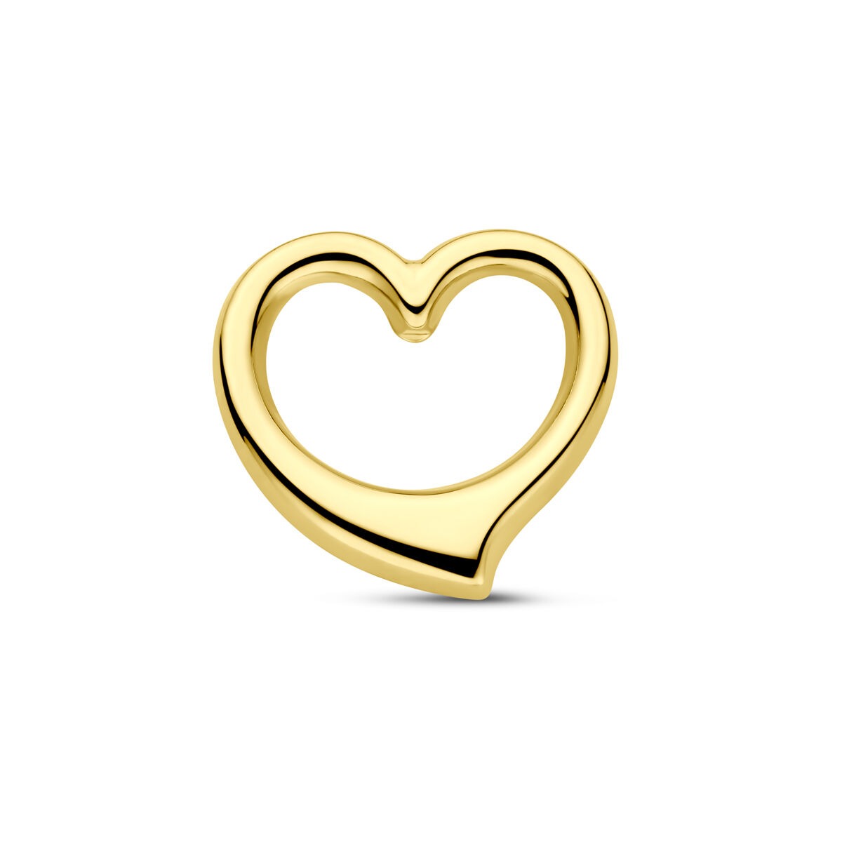 Colgante de corazón en oro amarillo de 9 quilates con un diseño elegante y suave.