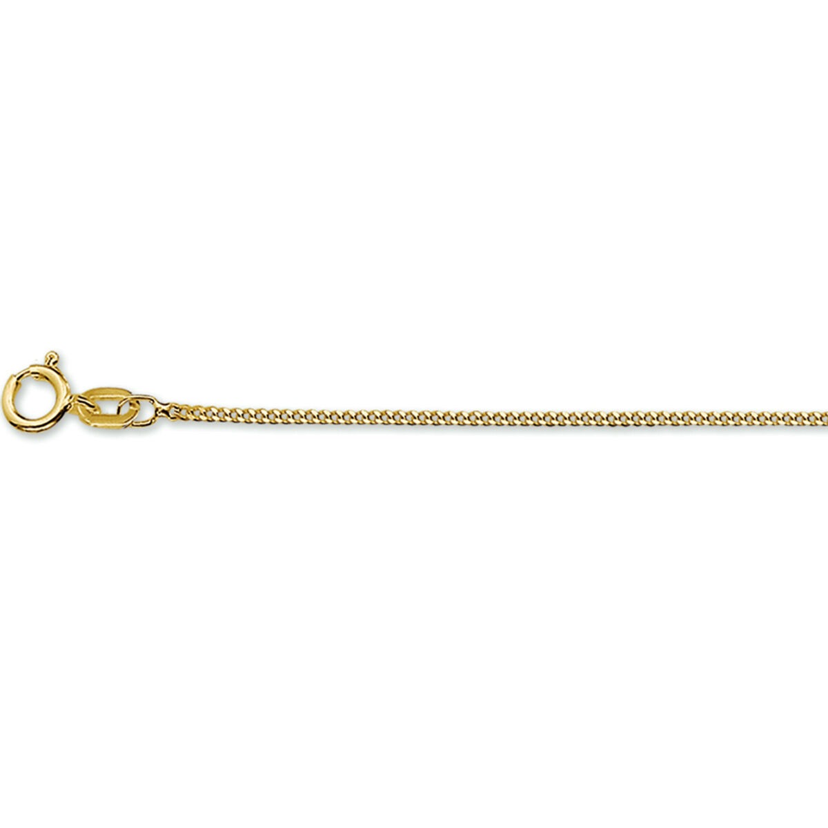 Pulsera de gourmette en oro amarillo de 14k con eslabones pulidos de 1.0 mm.