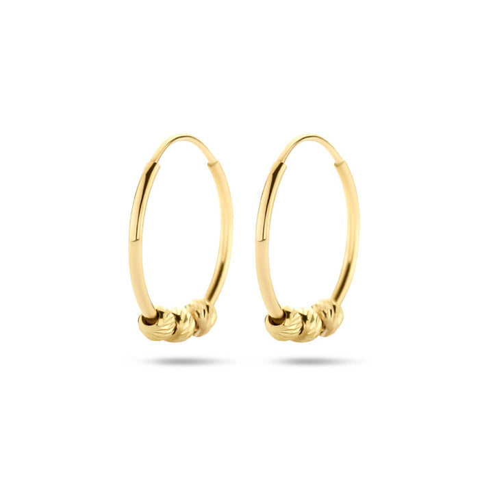 Gouden oorringen met bolletjes – 14k, 11 mm
