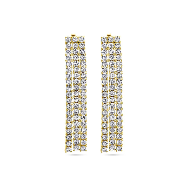 Verguld zilveren oorhangers dames met zirkonia – goudkleurig 60 mm