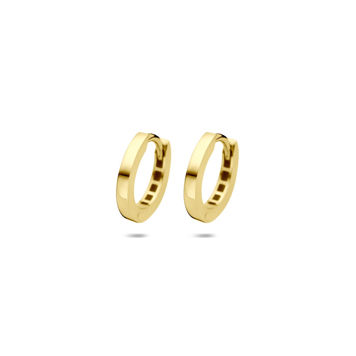 Pendientes de aro de oro amarillo de 9 quilates con un grosor de tubo de 2 mm.