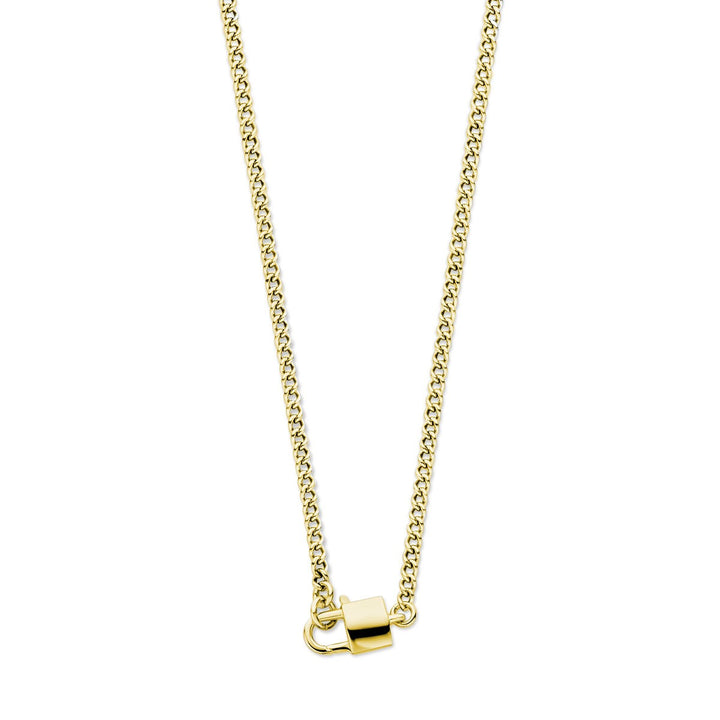 Goudkleurig verguld zilveren dames ketting – collier met slot hanger