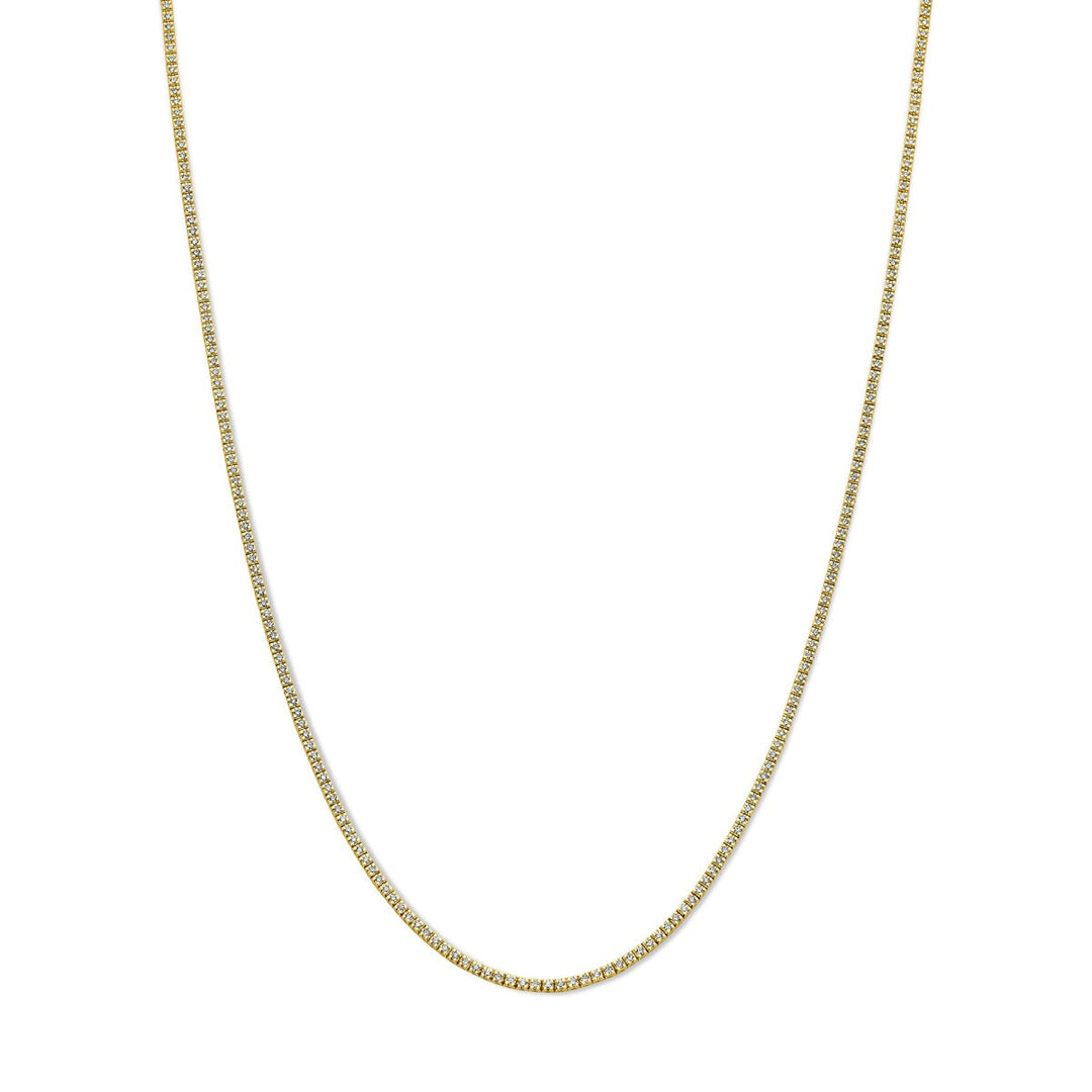 14k geelgouden tenniscollier met diamanten – 2.00ct