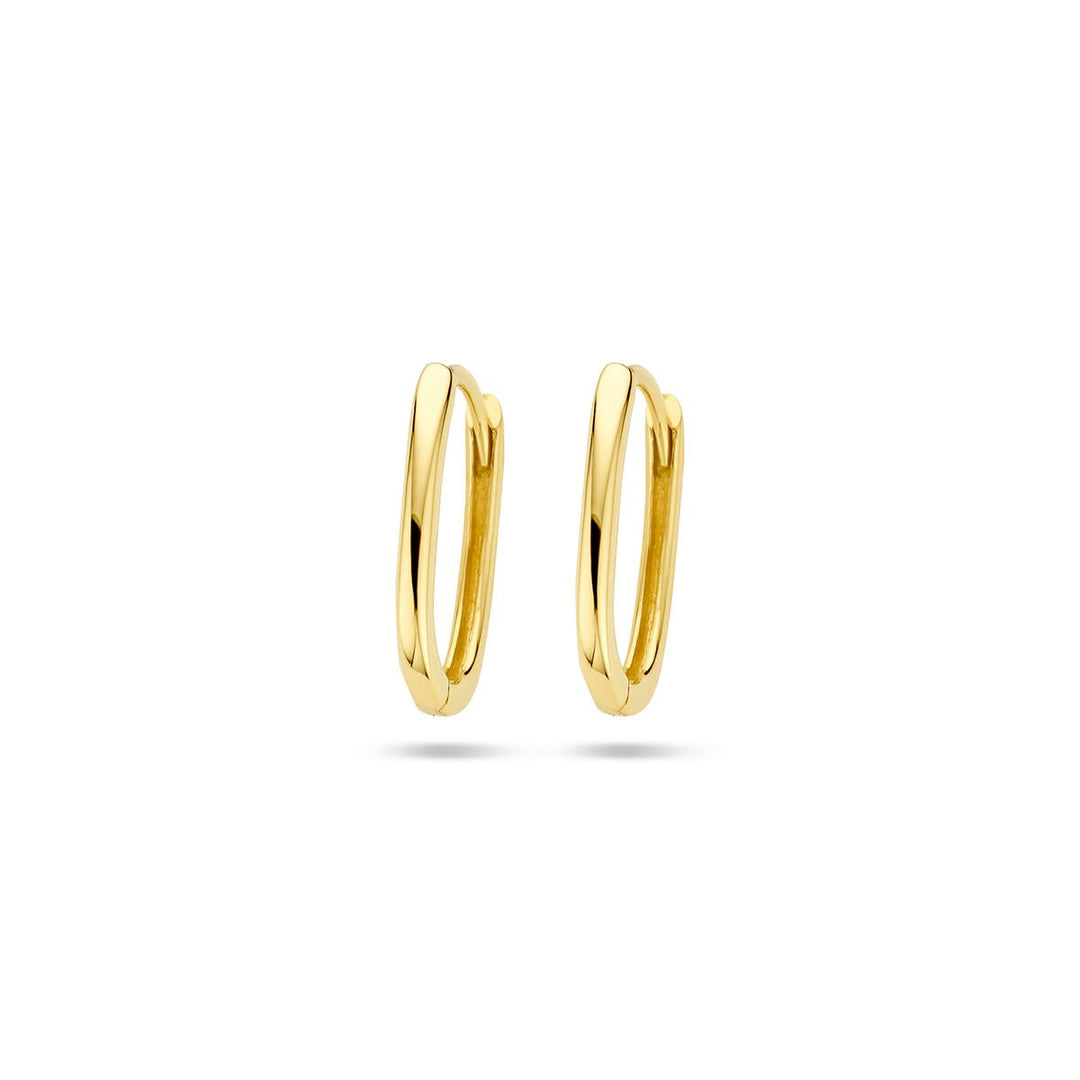 9k Geelgouden paperclip klapoorringen – Minimalistisch design met moderne flair