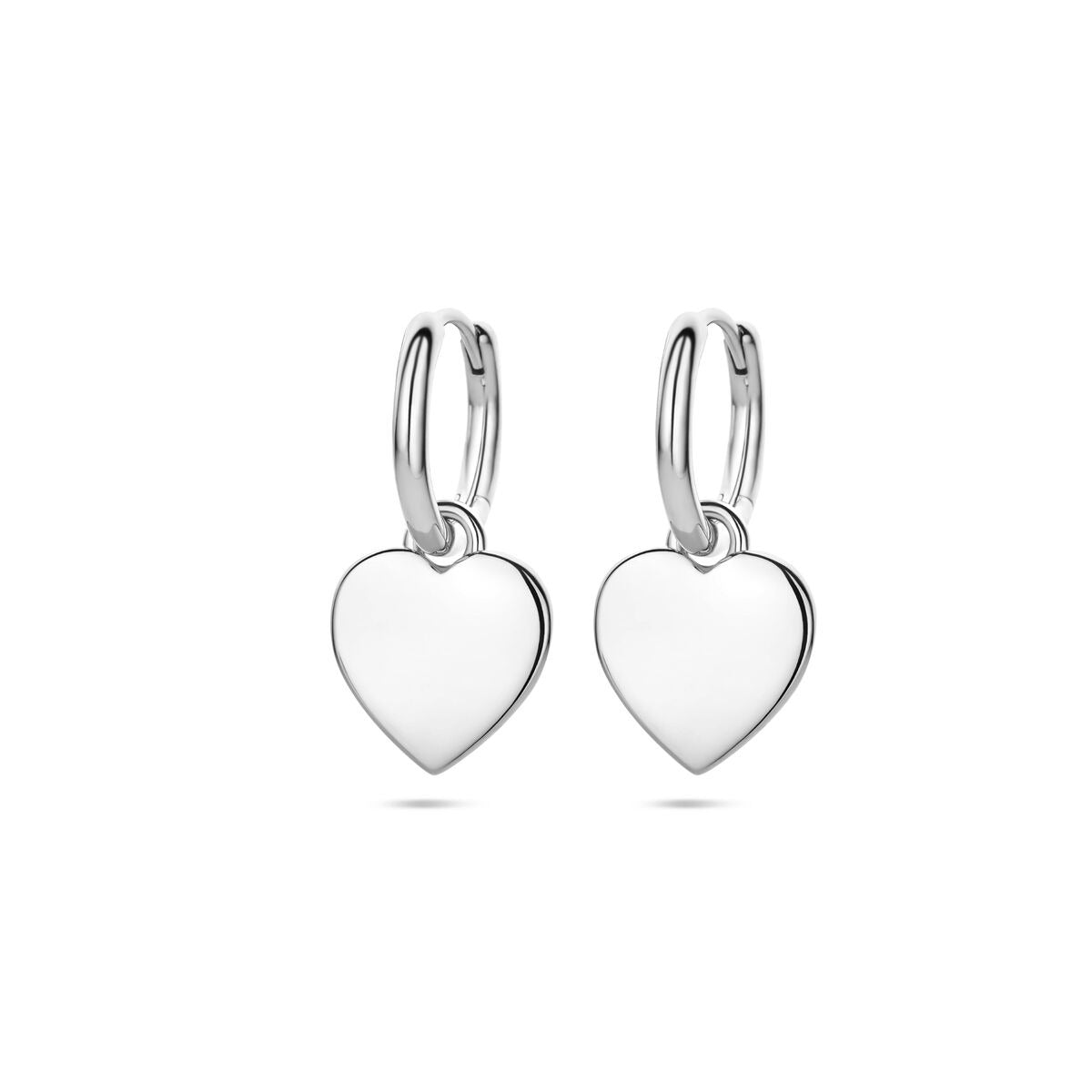 Aros de plata rodiada con corazón 19mm