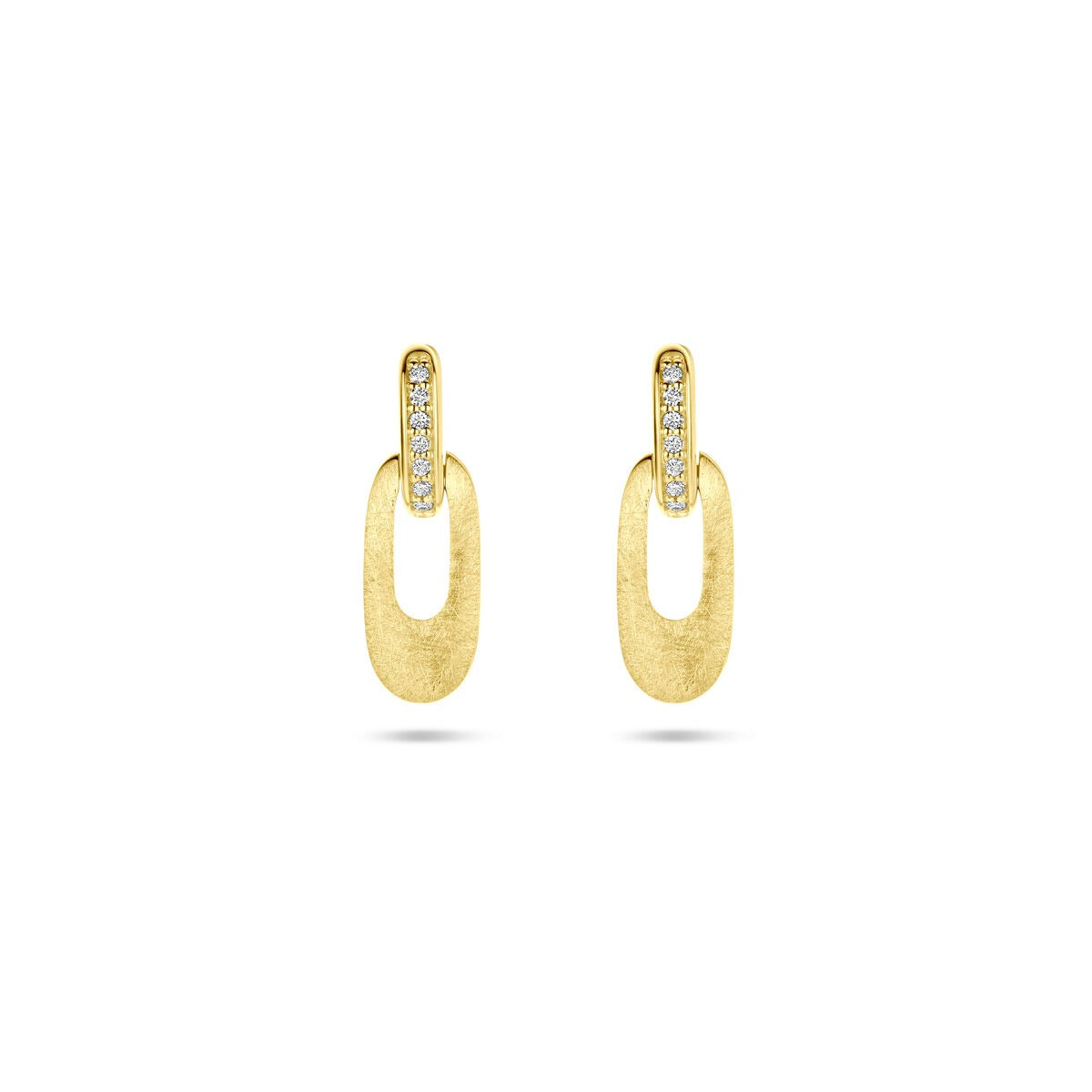 Pendientes de oro amarillo de 14k con diamante brillante de 0.04ct.