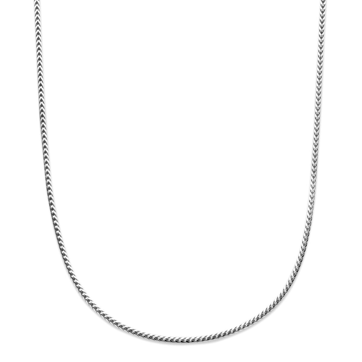 Collar de hombre de plata, cadena bizantina de 2,8 mm, acabado rodiado.