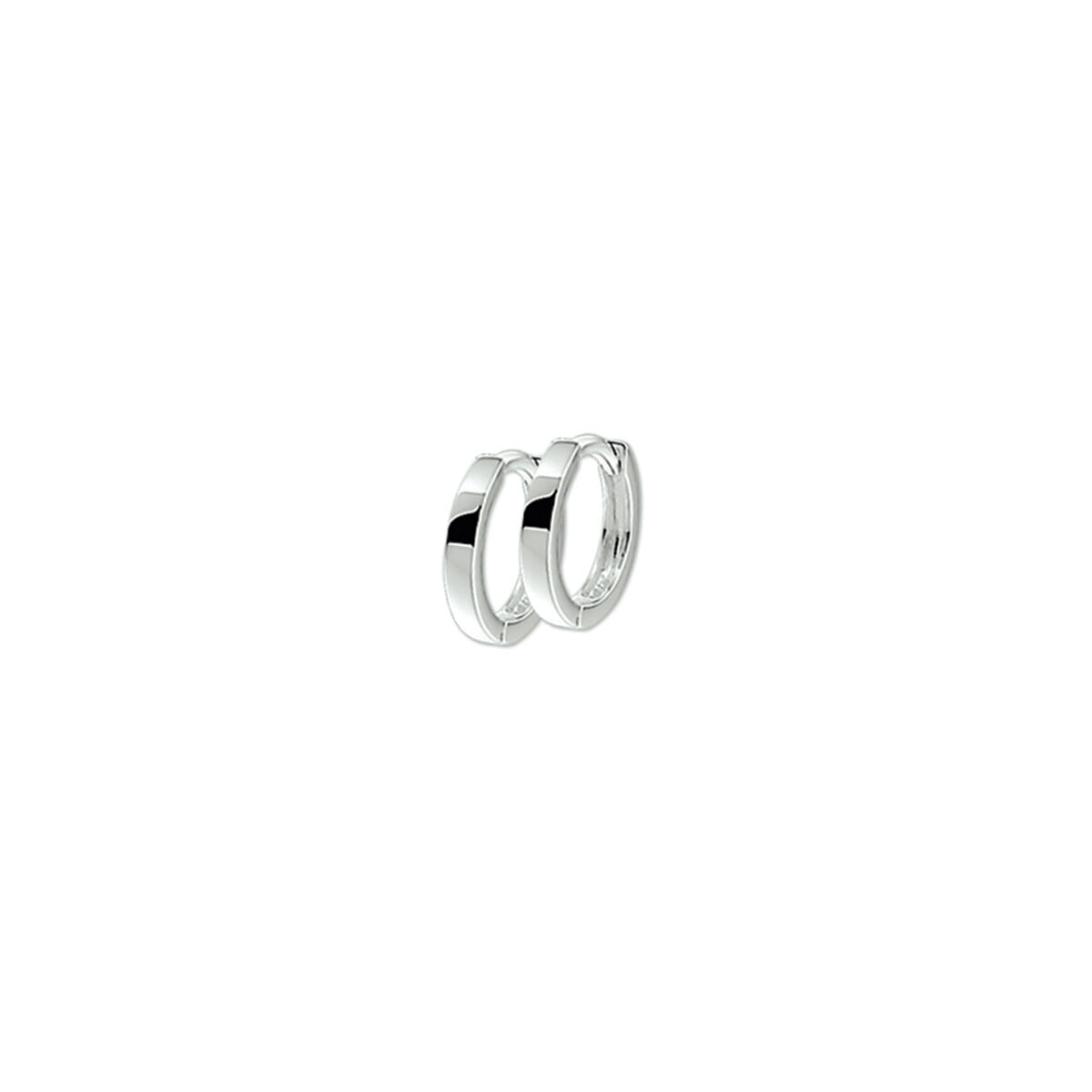 Pendientes de aro de plata 925 para dama con un acabado pulido y diseño simple.