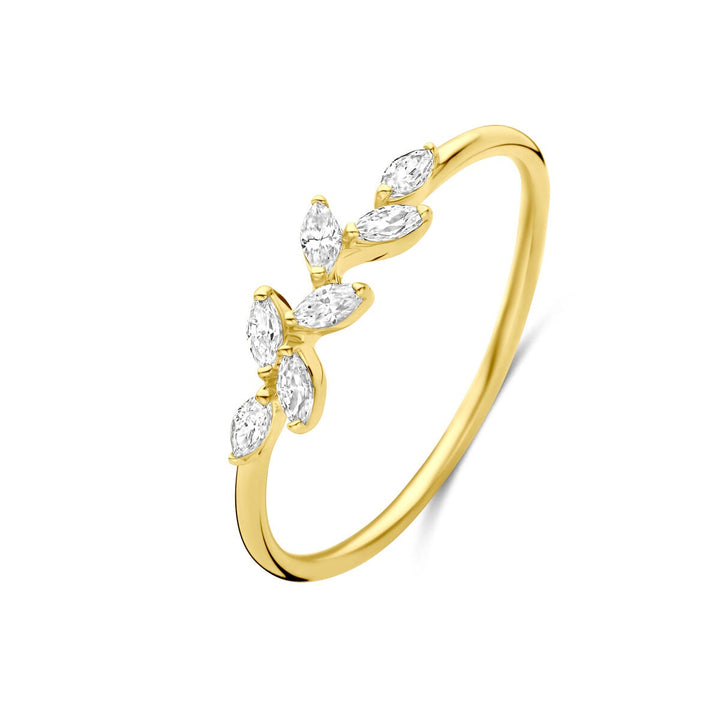 14k gouden damesring met ovale zirkonia – 4 mm