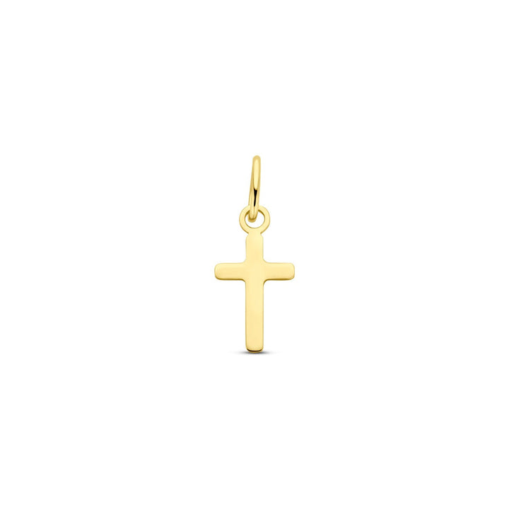 14k Geelgouden hanger in kruisvorm – 14 mm