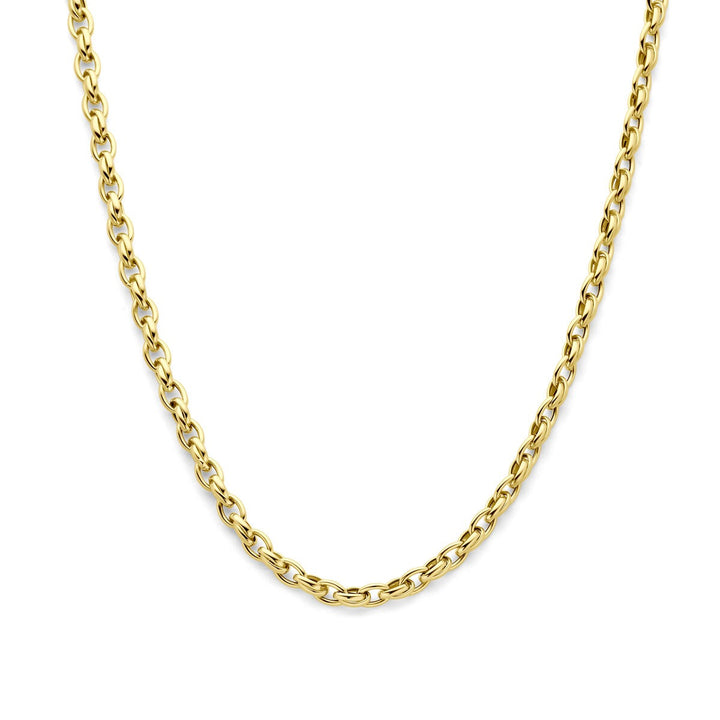 9k Geelkleurig collier met fantasie schakel 45 cm