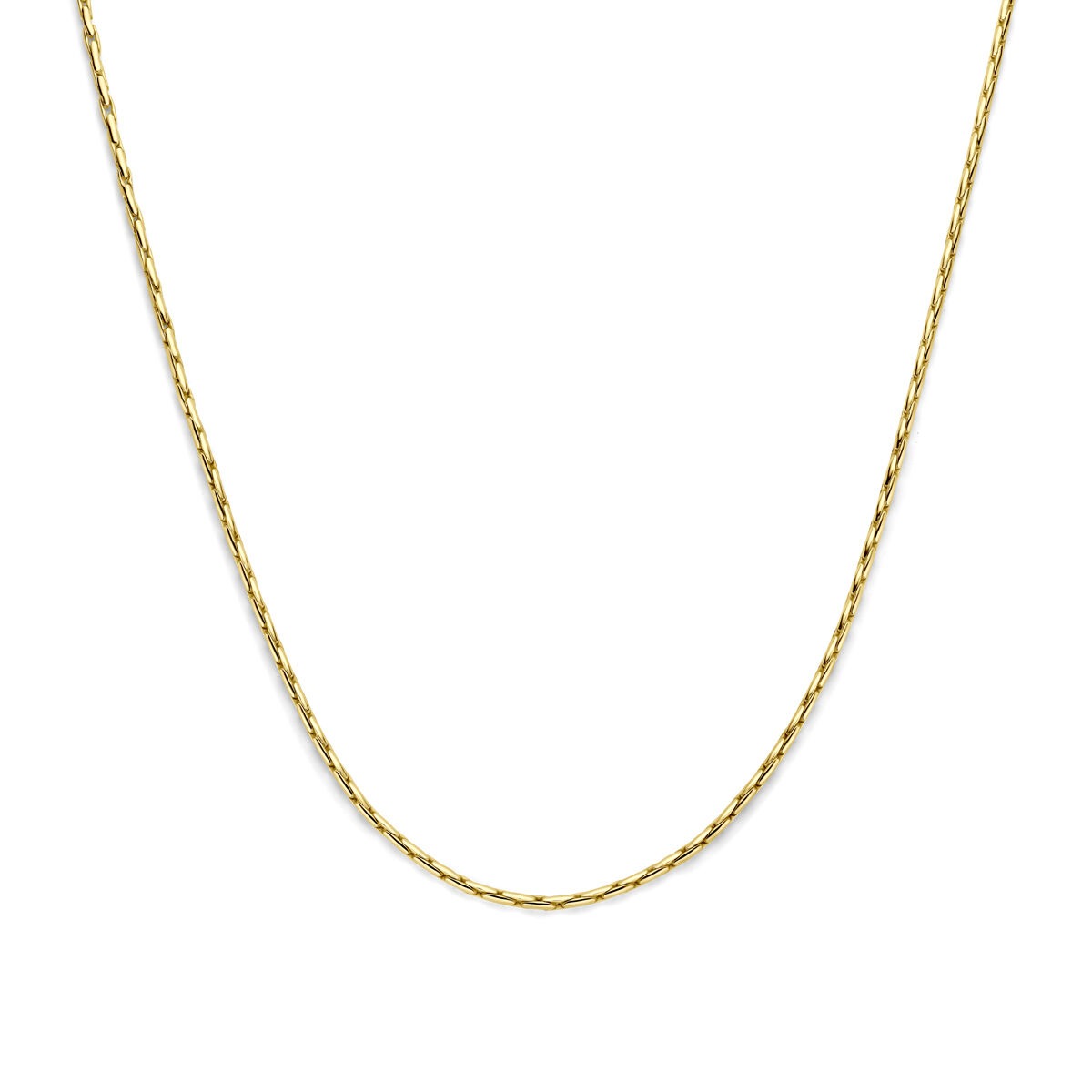 Collar de gourmette en oro amarillo de 14k con núcleo plateado, de 2.8 mm de ancho.