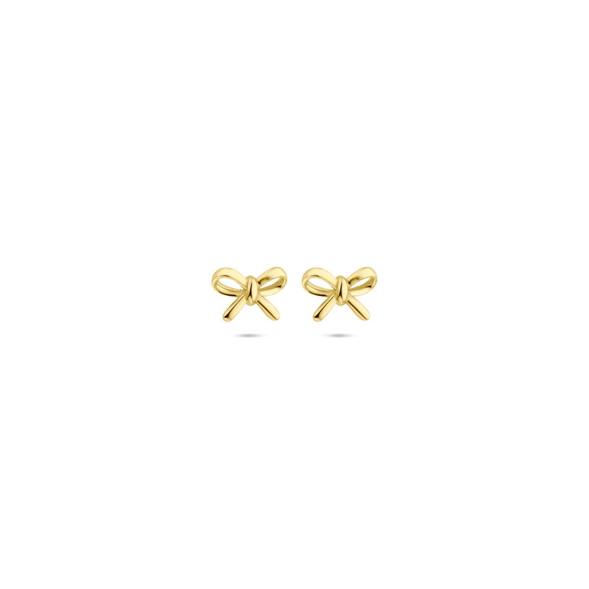 Pendientes de oro amarillo en forma de lazo, de 4.5x6.5 mm.