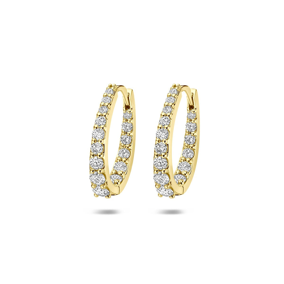 Aros de oro amarillo de 14k con diamantes cultivados en laboratorio de 0,95 ct.