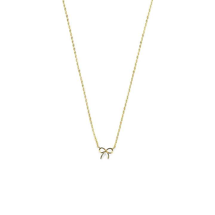 9k geelgouden collier met strik – verfijnd damescollier met symbolische charme