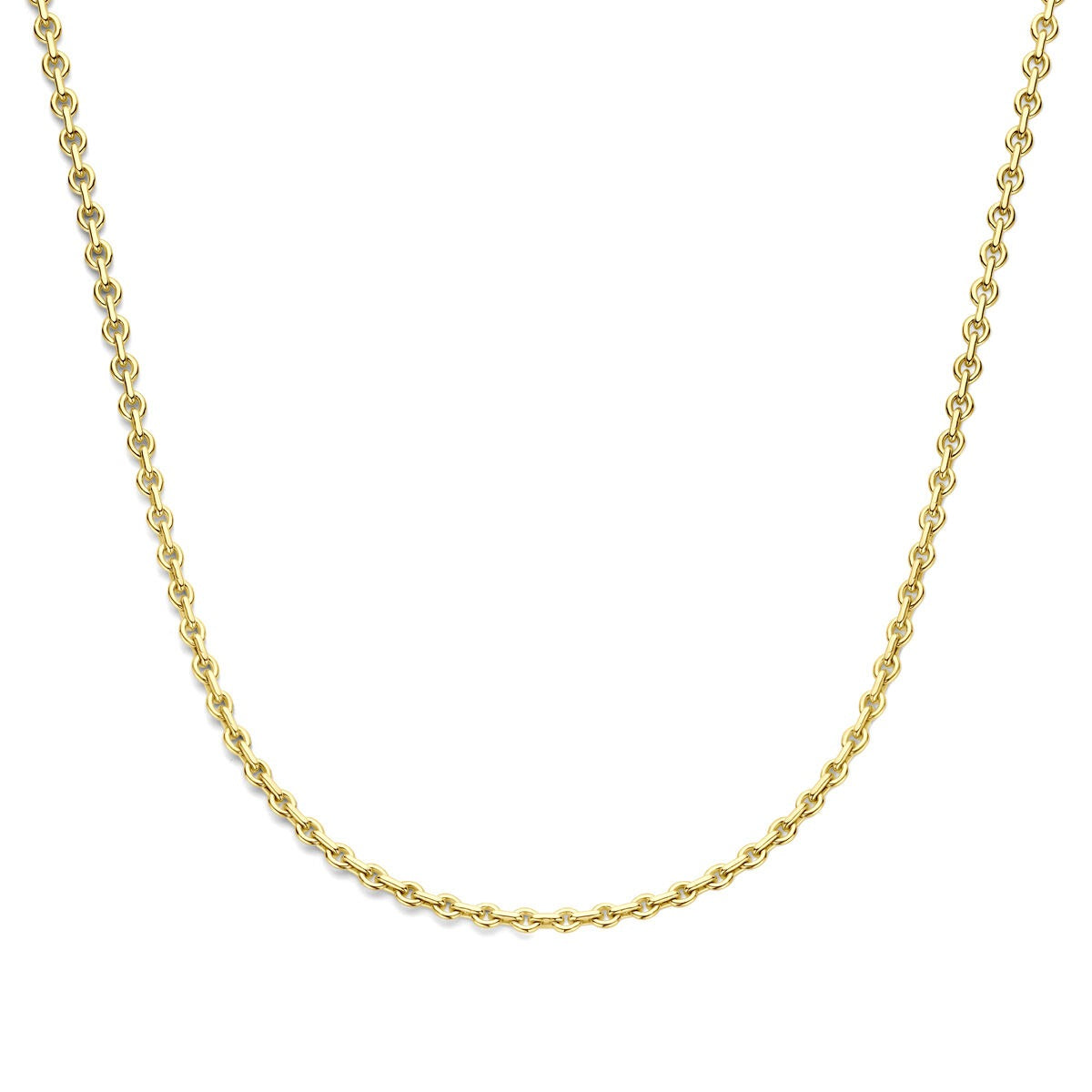 Cadena de ancla en oro amarillo de 14k con núcleo plateado.