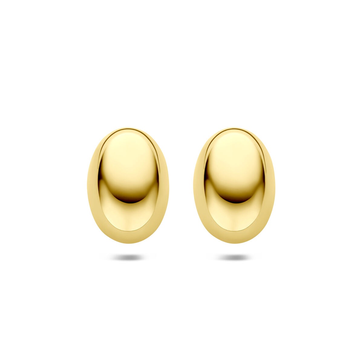 Pendientes ovalados de acero dorado de 25 mm.