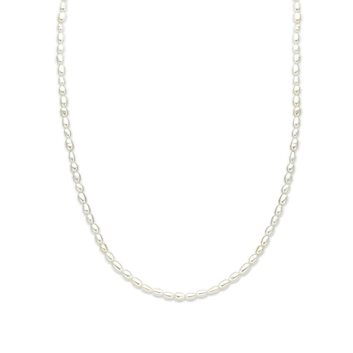 Collar de perlas de agua dulce con cierre de oro amarillo de 14 quilates.