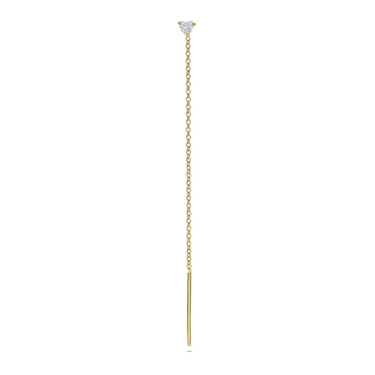 Aro de oro amarillo 14k con diamante en forma de corazón