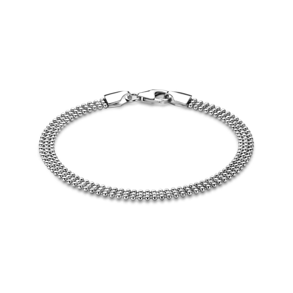 Pulsera de plata de 925, rhodiniada, de 4,5 mm de grosor y 18 cm de longitud.