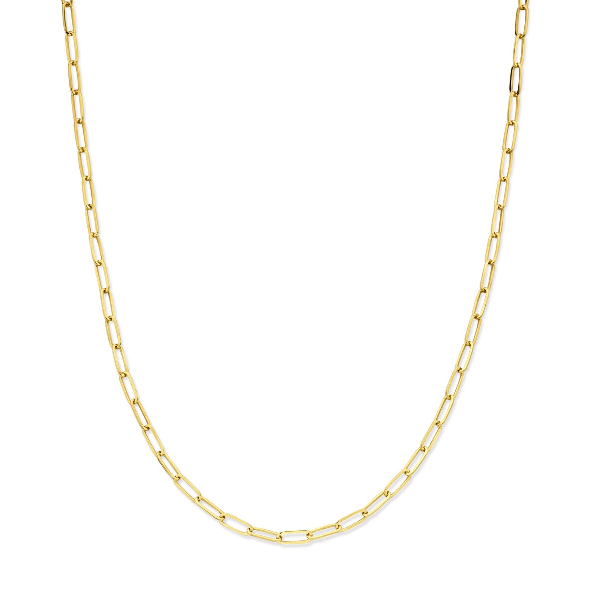 Collar de oro amarillo de 14k con núcleo plateado, de 45 cm de longitud y diseño eslabonado.