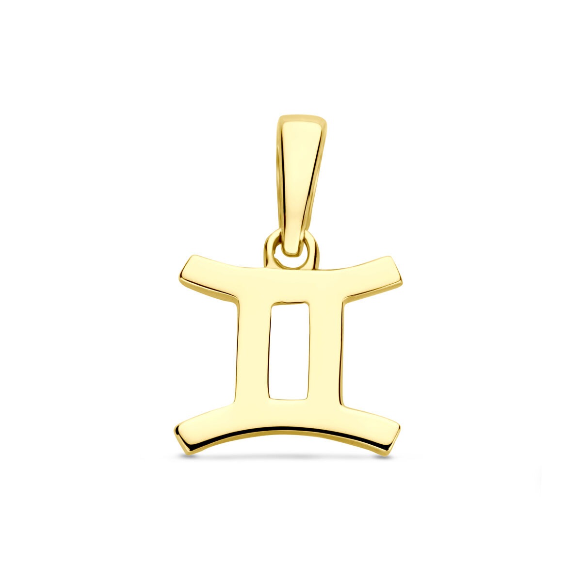 Colgante de oro amarillo de 14k con el símbolo de Géminis.