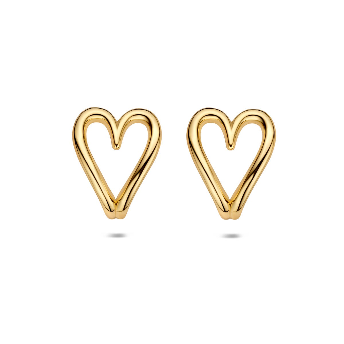 Pendientes de corazón en plata 925 dorada.