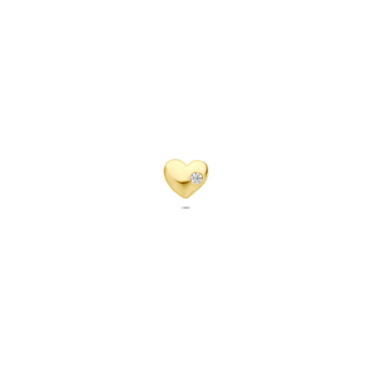 Piercing de corazón en oro amarillo de 9k con una circonita brillante.