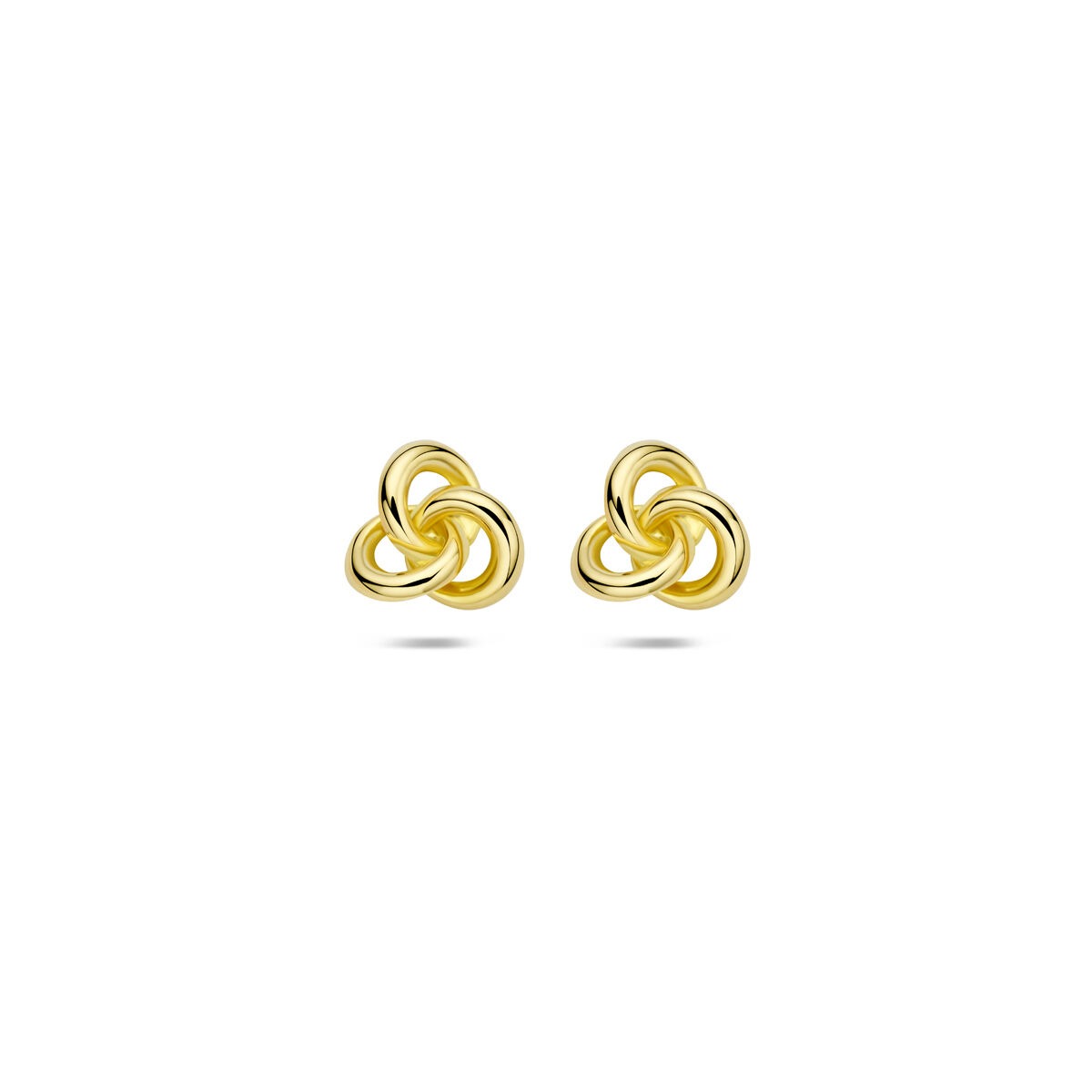 Pendientes de oro amarillo de 9 quilates con diseño de nudo.
