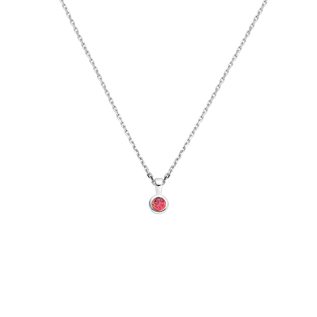collar con piedra de nacimiento 41 + 4 cm plata rodiada