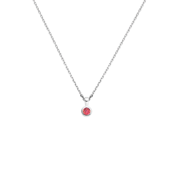 collar con piedra de nacimiento 41 + 4 cm plata rodiada