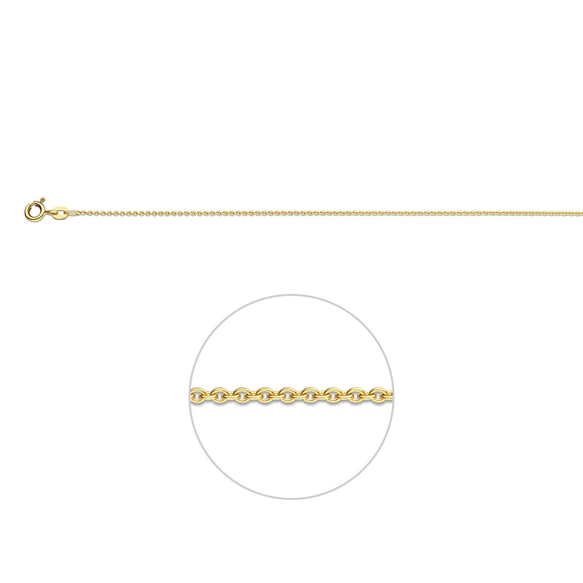 cadena ancla de oro amarillo de 9 quilates
