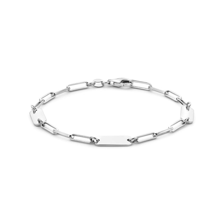 Gerhodineerd zilveren heren graveerarmband