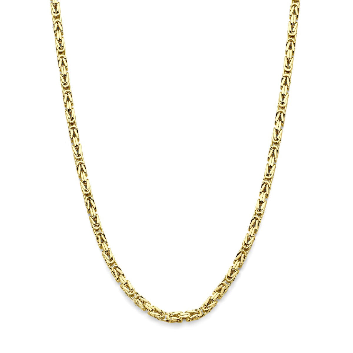 Cadena bizantina de hombre en oro amarillo de 14k.