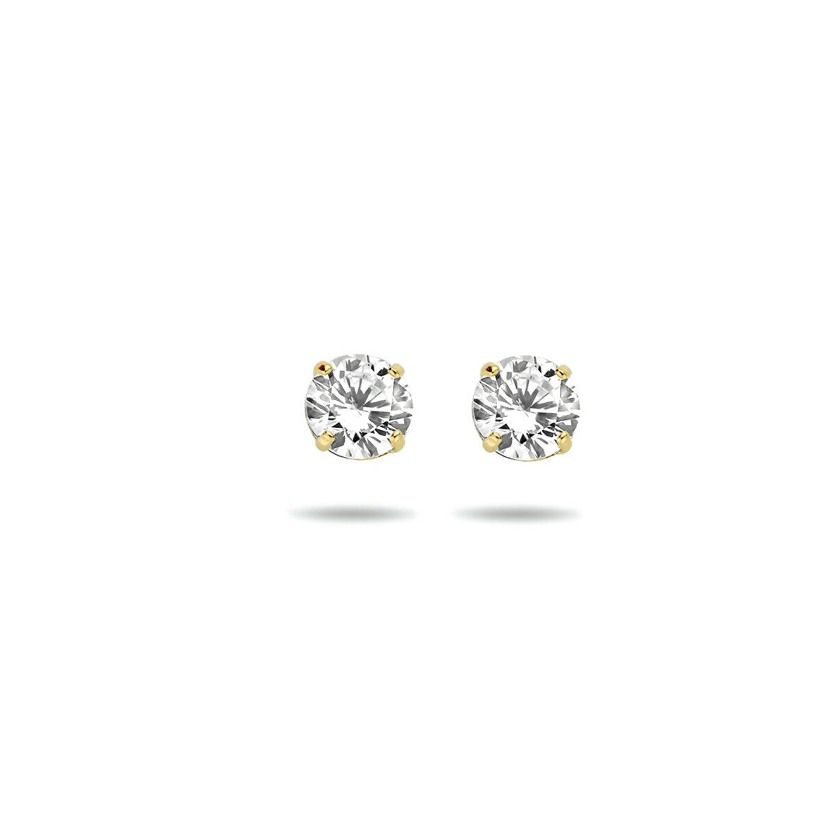Pendientes de oro amarillo de 9 quilates con circonitas brillantes.